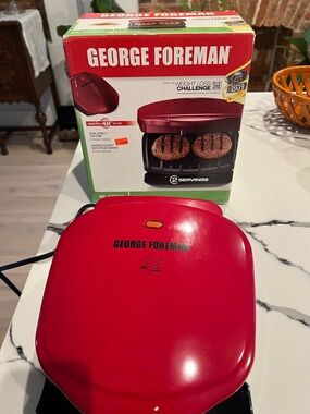 George Foreman Red Indoor Electric Grill - 2 Serving